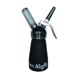 Cream Right 1/2 Pint Aluminum Transparent Black Whipped Cream Dispenser