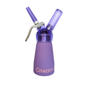 CreamRight 1/2 Pint Aluminum Transparent Purple Whipped Cream Dispenser