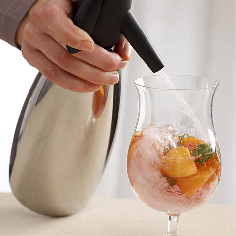 iSi soda siphon dispensing sparkling water