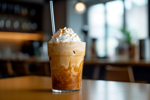 Iced coffee with whipped cream