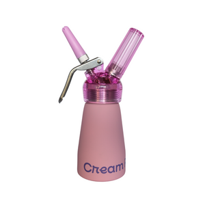 Cream Right 1/2 Pint Aluminum Transparent Pink Whipped Cream Dispenser