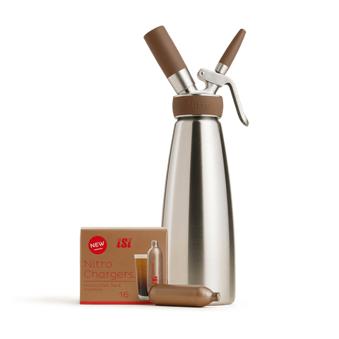 Lot - Distributeur de café iSi 1 pinte Nitro + Chargeurs de café iSi N2 Nitro - Boîte de 16