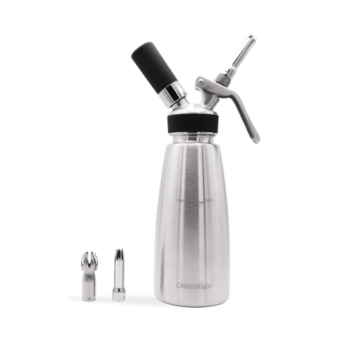 CreamRight one pint stainless steel whipped cream dispenser