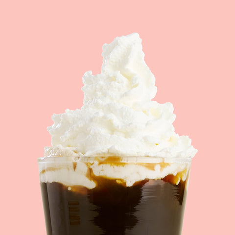 Whipped cream on coffee
